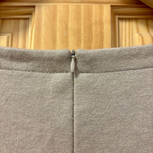 Barneys New York Taupe Midi Wool Fully Lined Sleeveless Dress - Picture 4 of 9